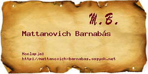 Mattanovich Barnabás névjegykártya