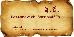 Mattanovich Barnabás névjegykártya